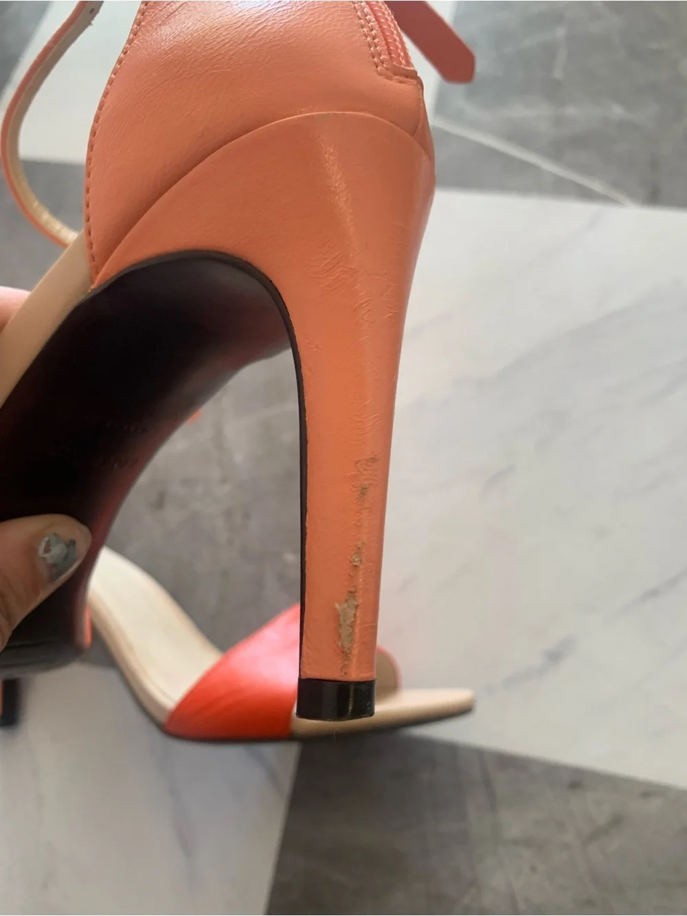 Cole Haan Coral Orange Ankle-Strap Heels